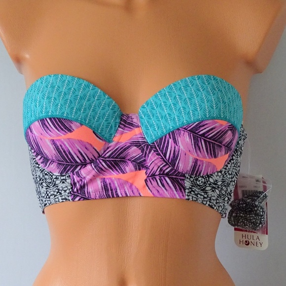 Hula Honey Other - Hula Honey Junior Multi Print Push Up Bikini Top